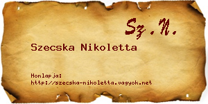 Szecska Nikoletta névjegykártya