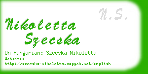 nikoletta szecska business card